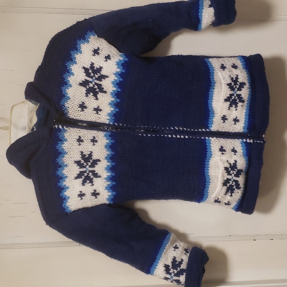 Norskwear Kids Wool Blend Zip Up Fleeced Lined Cardigan Hoodie Sweater 8